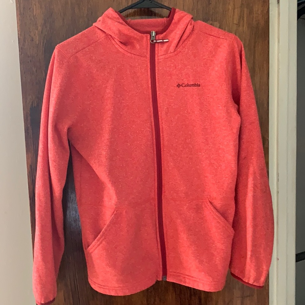Red fitted zip up jacket